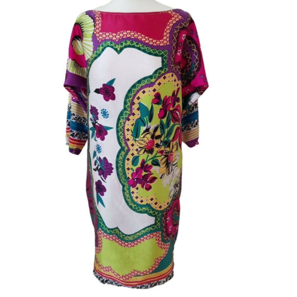 Cach'e Multi Satin/Pfau Silk Dress